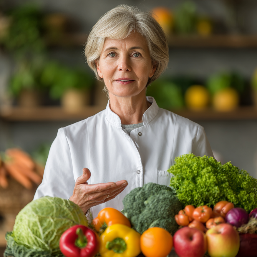 Дієтолог консультує літню жінку