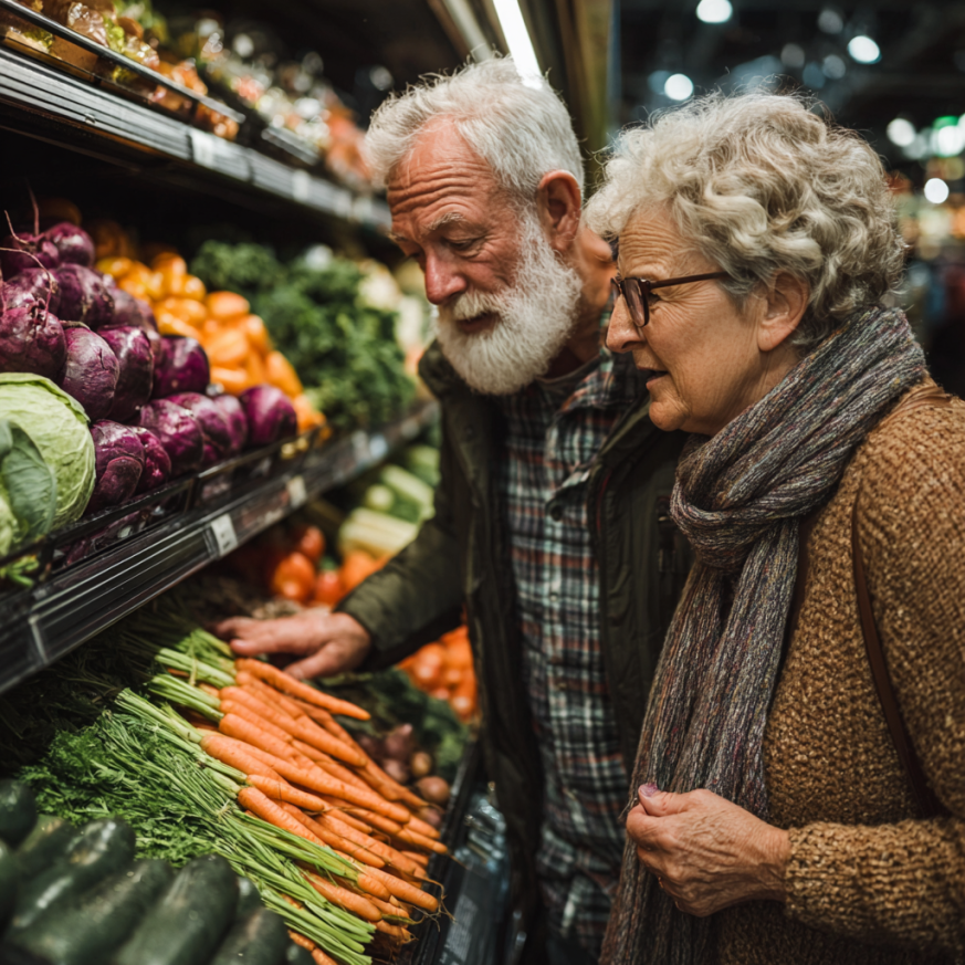 Здорова їжа з овочами та фруктами